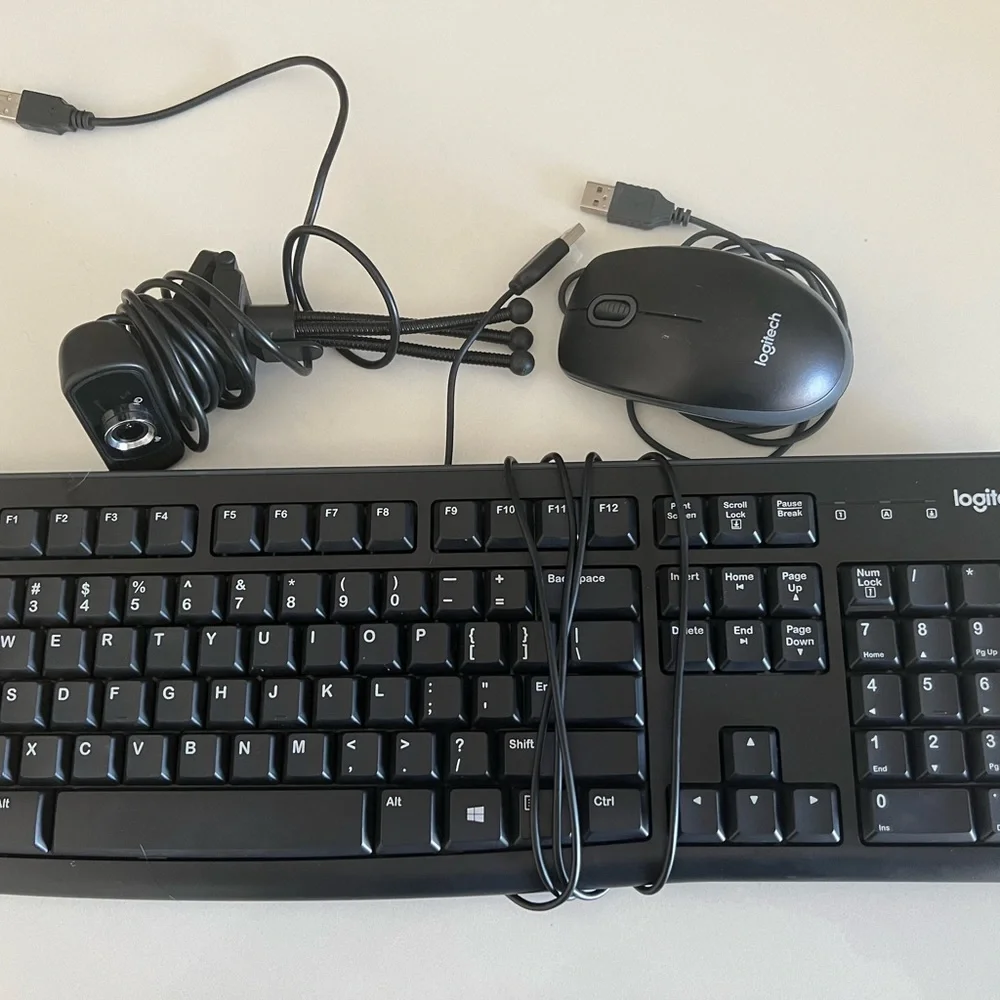 USB keyboard, mouse and camera